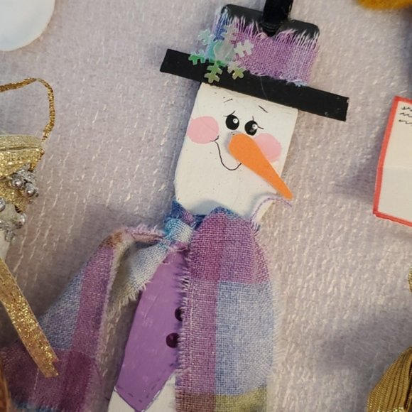 •Lot of 10 handcrafted Christmas Holiday ornaments•Snowman•Victorian•Santa• - Picture 13 of 16